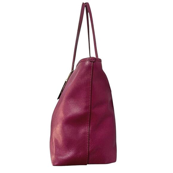 COACH CITY ZIP TOTE CROSSGRAIN LEATHER FUCHSIA PRE-OWNED VERY GOOD CONDITION - Picture 4 of 11